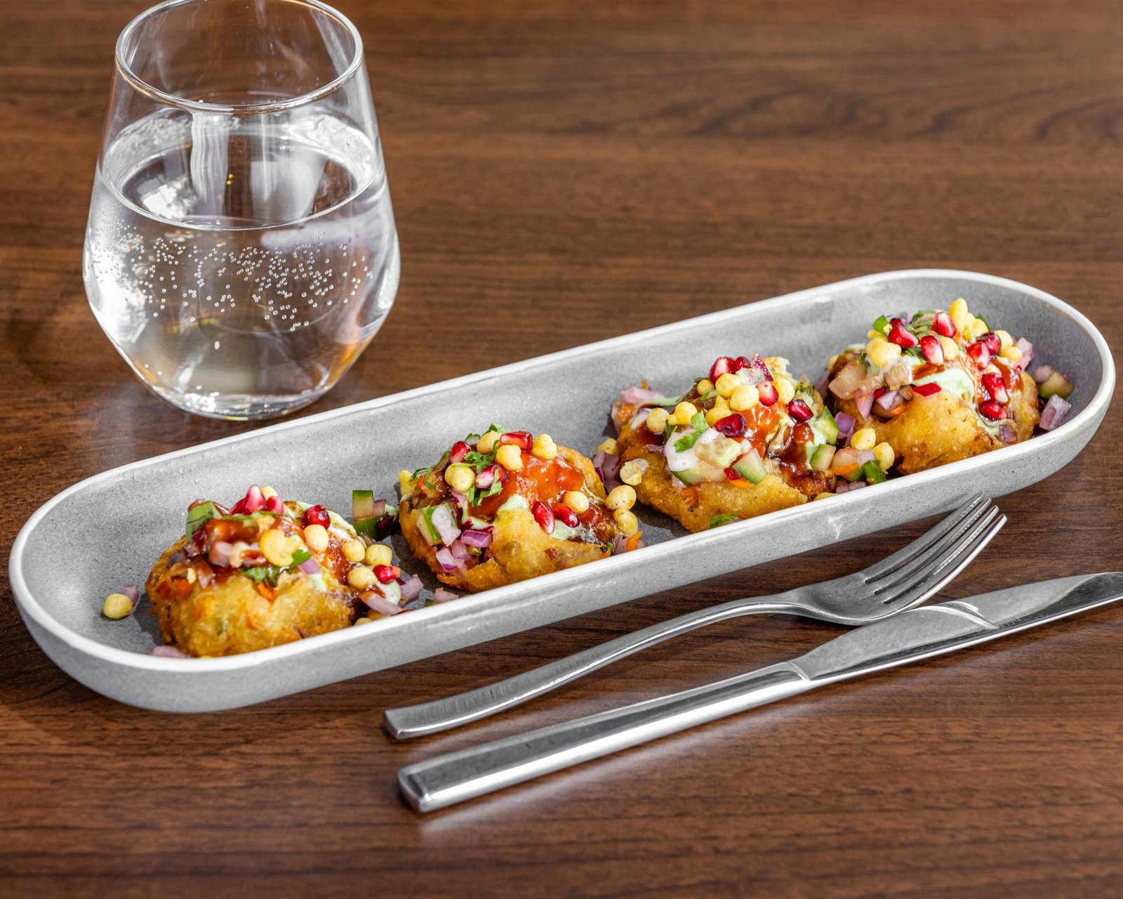 Aloo tikki chaat at Urban Spices Balmain
