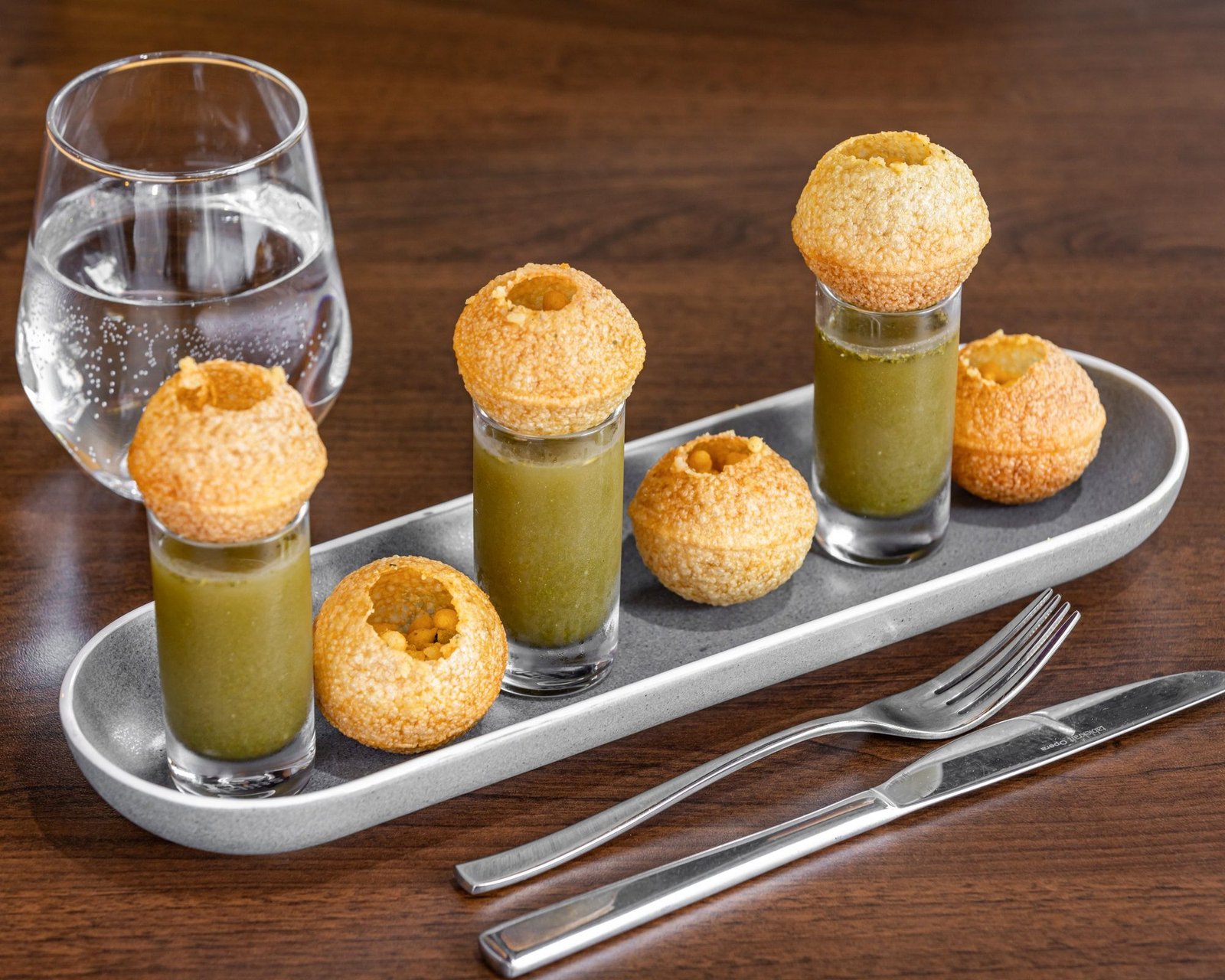 Pani puri shots at Urban Spices Balmain