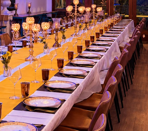 Candlelit table settings at Urban Spices Balmain